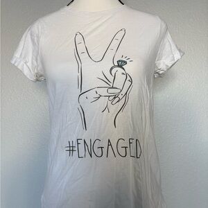 White Graphic Tee with Engagement Design